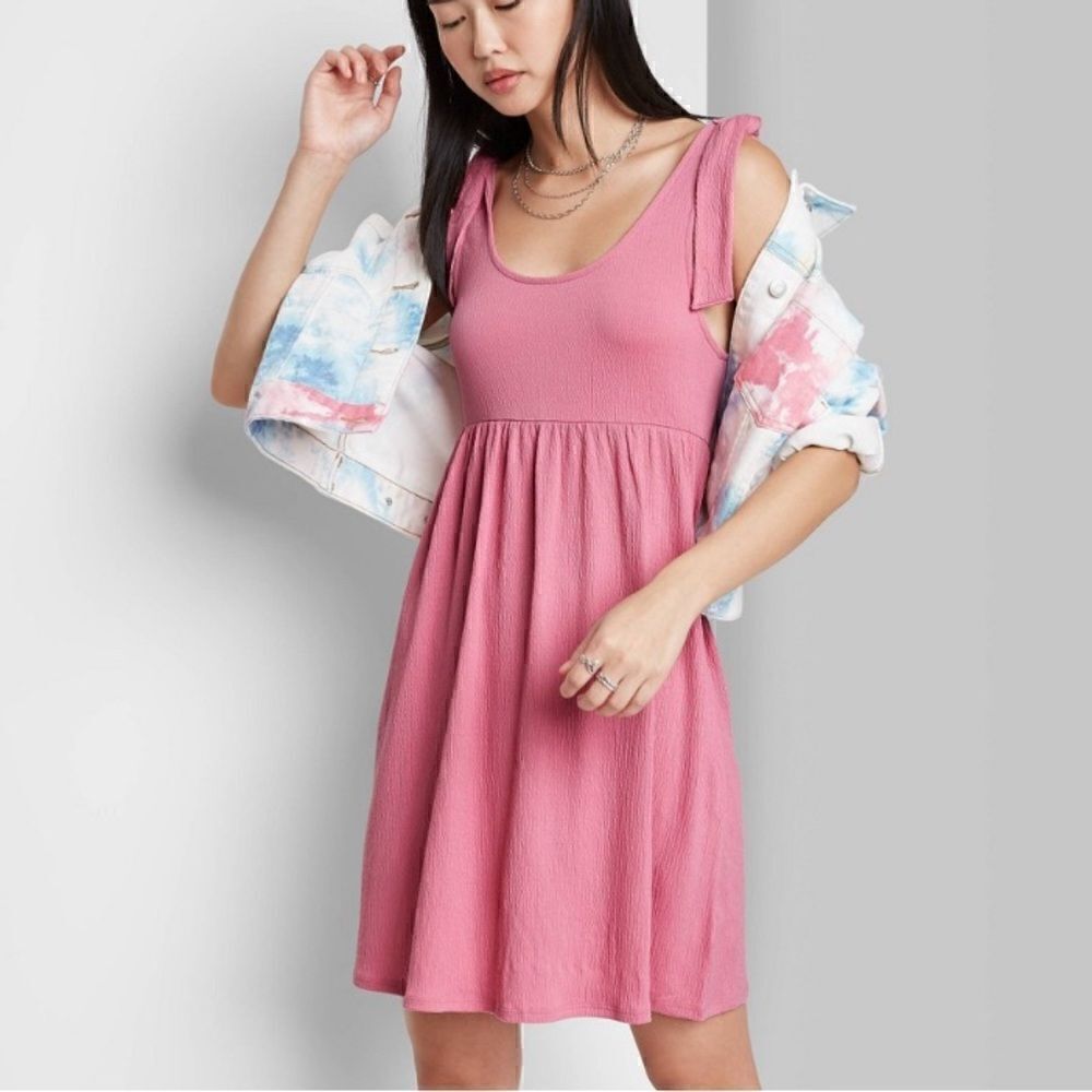 🆕 Wild Fable Sleeveless Tie-Strap Textured Knit Dress size M